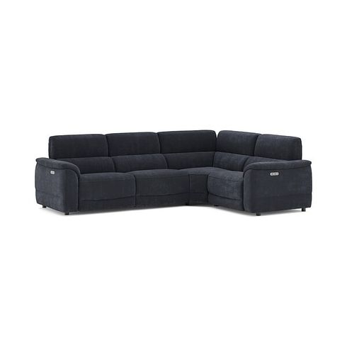 Phoenix Left hand Corner Electric Recliner Sofa with Adjustable Power Headrests in  Manhattan Indigo Fabric