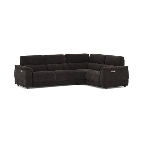 Phoenix Left hand Corner Electric Recliner Sofa with Adjustable Power Headrests in  Manhattan Mushroom Fabric