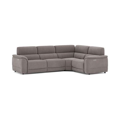 Phoenix Left hand Corner Electric Recliner Sofa with Adjustable Power Headrests in  Manhattan Nutmeg Fabric