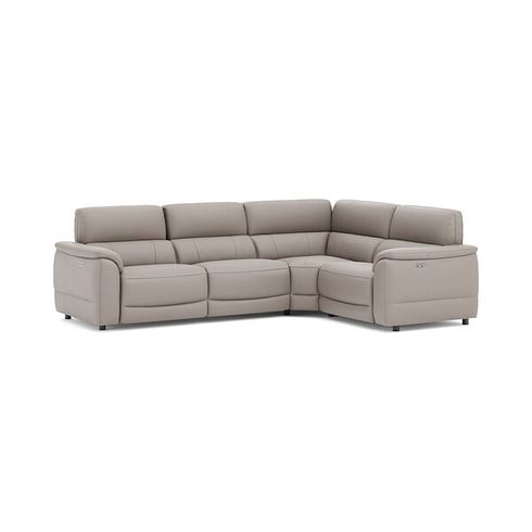 Phoenix Left hand Corner Electric Recliner Sofa with Adjustable Power Headrests in  Oyster Leather