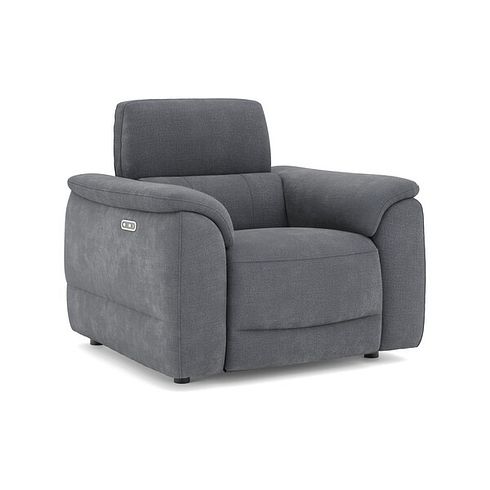 Phoenix Power Recliner Armchair in  Manhattan Charcoal Fabric