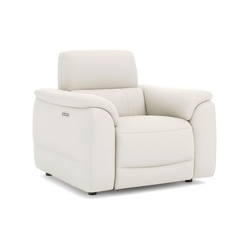 Phoenix Power Recliner Armchair with Adjustable Power Headrest in  Bone China Leather