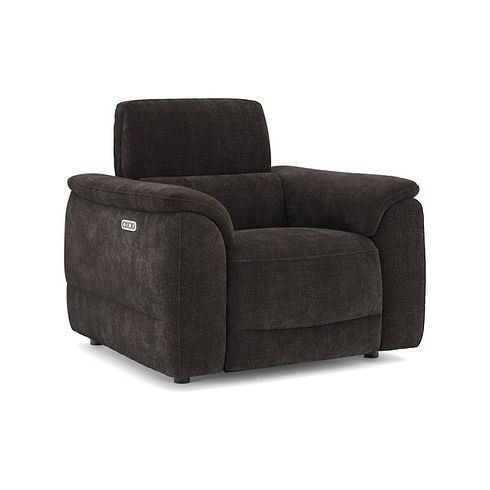 Phoenix Power Recliner Armchair with Adjustable Power Headrest in  Manhattan Mushroom Fabric