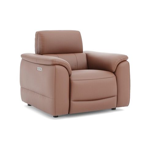Phoenix Power Recliner Armchair with Adjustable Power Headrest in  Mocha Mousse Leather