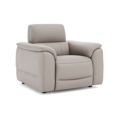 Phoenix Power Recliner Armchair with Adjustable Power Headrest in  Oyster Leather