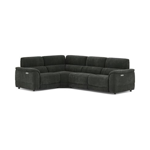 Phoenix Right Corner Recliner Sofa with Power Headrests in Manhattan Pine Fabric