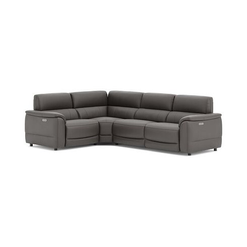 Phoenix Right hand Corner Electric Recliner Sofa with Adjustable Power Headrests in  Elephant Grey Leather