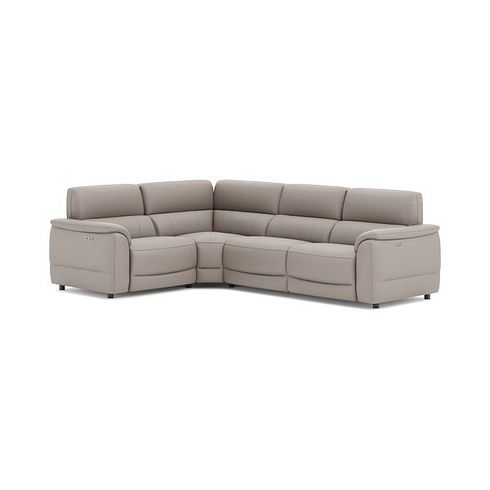 Phoenix Right hand Corner Electric Recliner Sofa with Adjustable Power Headrests in  Oyster Leather