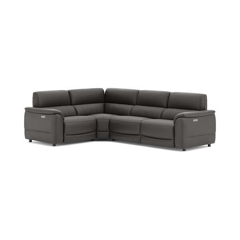 Phoenix Right hand Corner Electric Recliner Sofa with Adjustable Power Headrests in  Storm Leather