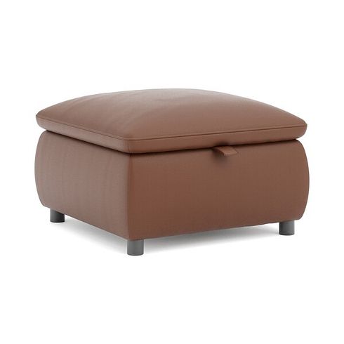 Phoenix Storage Footstool in Cognac Leather
