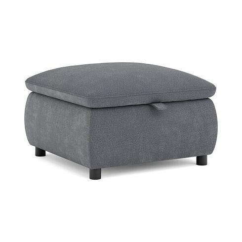 Phoenix Storage Footstool in  Manhattan Charcoal Fabric