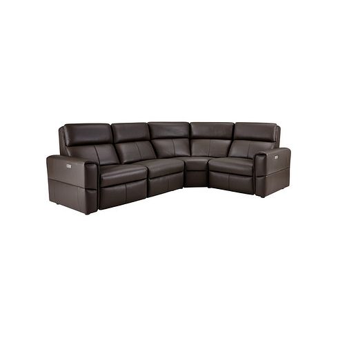 Samson Electric Recliner Modular Group 2 in Two Tone Brown Leather