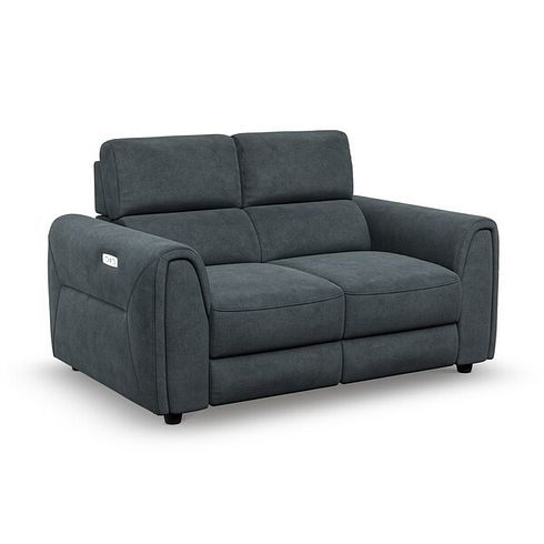 Santorini 2 Seater Electric Recliner Sofa with Power Headrests in Nomad Harbour Mist Fabric