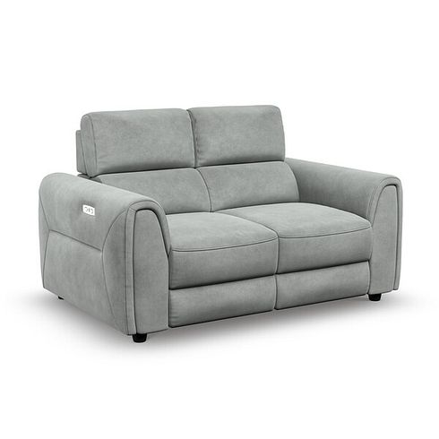 Santorini 2 Seater Electric Recliner Sofa with Power Headrests in Nomad Pebble Fabric
