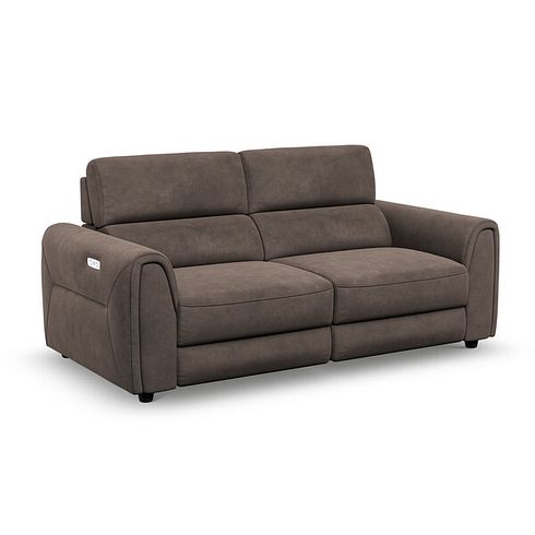 Santorini 3 Seater Electric Recliner Sofa with Power Headrests in Nomad Driftwood Fabric