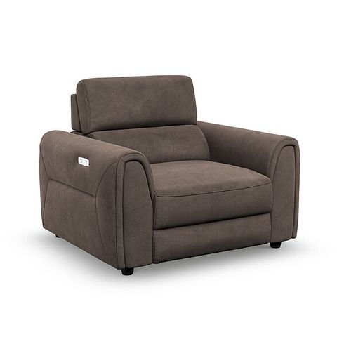 Santorini Power Motion Chaise Armchair and Power Headrest in  Nomad Driftwood Fabric