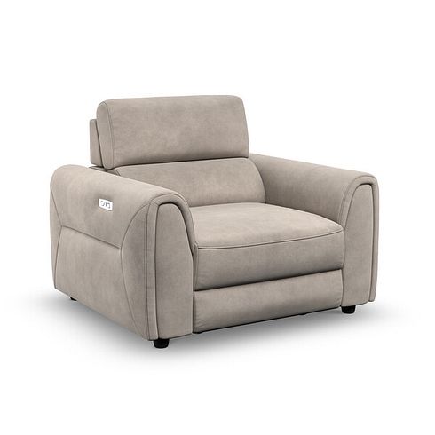 Santorini Power Motion Chaise Armchair and Power Headrest in  Nomad Sahara Fabric