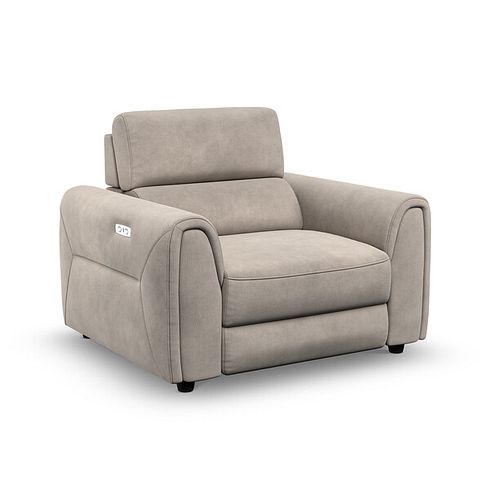 Santorini Electric Recliner Armchair with Power Headrest in  Nomad Sahara Fabric