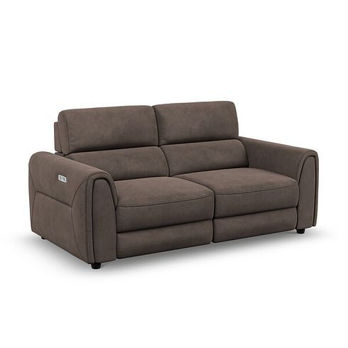 Santorini Modular 2 Seater Electric Reclining Sofa with Power Headrests in Nomad Driftwood Fabric  - GROUP 8
