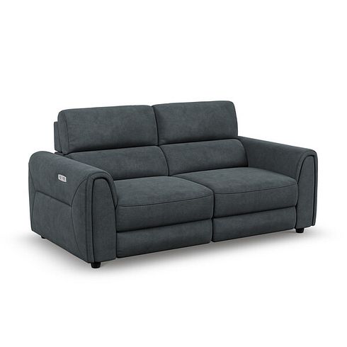Santorini Modular 2 Seater Electric Reclining Sofa with Power Headrests in Nomad Harbour Mist Fabric  - GROUP 8