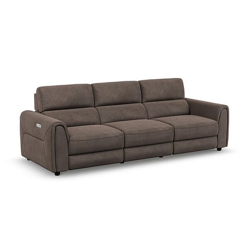 Santorini Modular 3 Seater Electric Reclining Sofa with Power Headrests in Nomad Driftwood Fabric  - GROUP 9