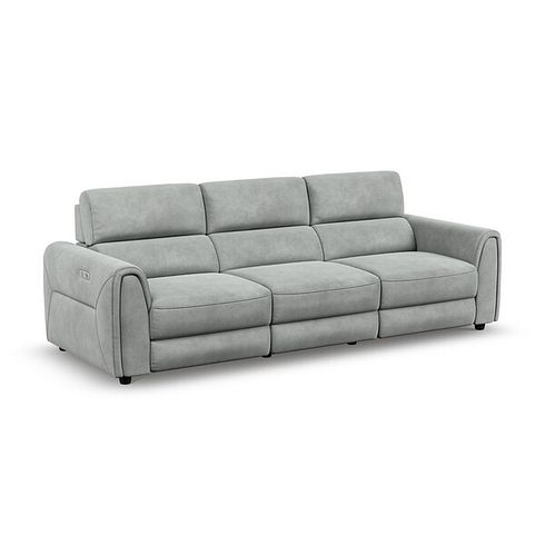 Santorini Modular 3 Seater Electric Reclining Sofa with Power Headrests in Nomad Pebble Fabric  - GROUP 9