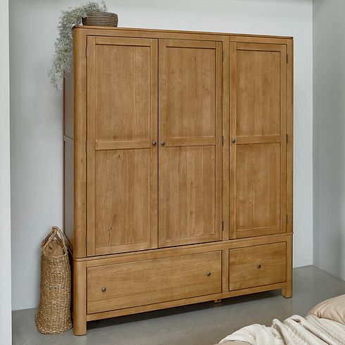 Savannah Solid Heveawood Triple Wardrobe