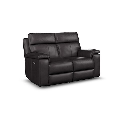 Selby 2 Seater Power Recliner Sofa with Power Headrest in Virgo Black Leather