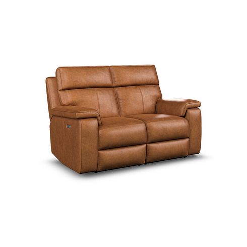Selby 2 Seater Power Recliner Sofa with Power Headrest in Virgo Cognac Leather