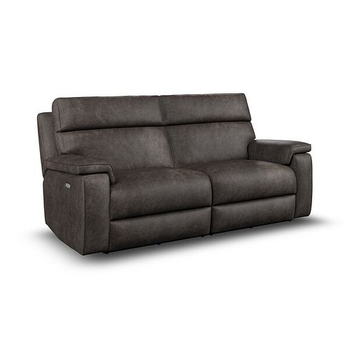 Selby 3 Seater Power Recliner Sofa with Power Headrest in Pilgrim Pewter Fabric