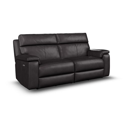 Selby 3 Seater Power Recliner Sofa with Power Headrest in Virgo Black Leather