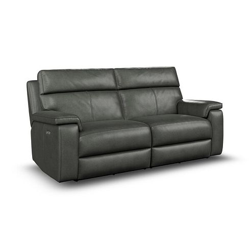 Selby 3 Seater Power Recliner Sofa with Power Headrest in Virgo Lead Leather
