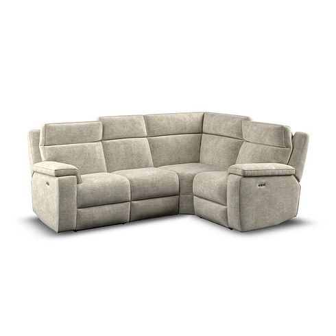 Selby Group 2 Electric Recliner with Power Headrest  Lumbar Support - Left Hand in Plush Beige Fabric