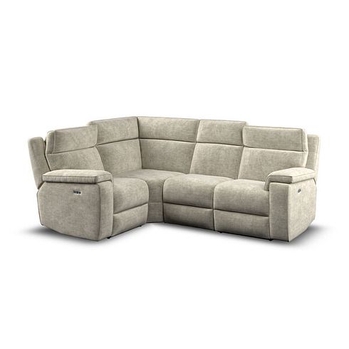 Selby Group 2 Electric Recliner with Power Headrest  Lumbar Support - Right Hand in Plush Beige Fabric