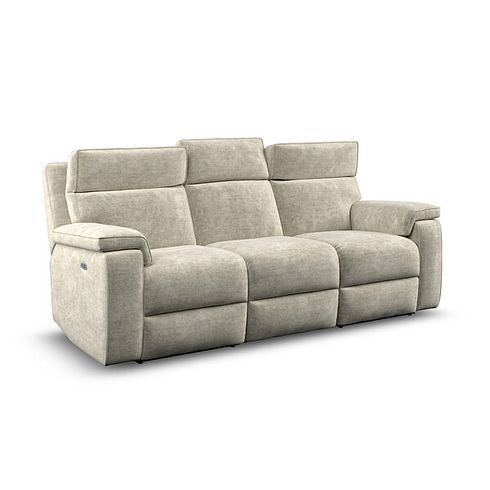 Selby Group 9 Electric Recliner with Power Headrest  Lumbar Support in Plush Beige Fabric