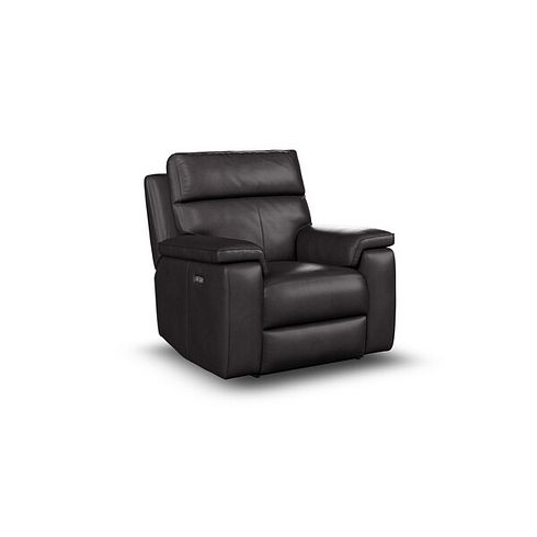Selby Power Recliner Armchair with Power Headrest in Virgo Black Leather
