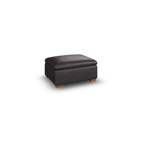 Selby Storage Footstoolin Virgo Black Leather