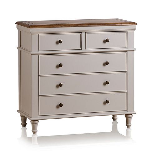 Shay Rustic Oak and Painted 3+2 Chest of Drawers