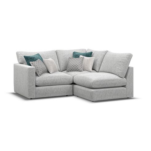 Malvern 3 Seat Left Hand Modular Corner Sofa in Silver fabric - Group 6