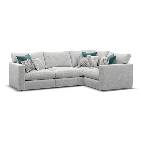 Malvern 4 Seat Modular Corner Sofa in Silver fabric - Group 2