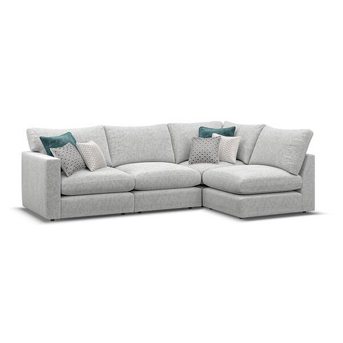Malvern 4 Seat Left Hand Modular Corner Sofa in Silver fabric - Group 4