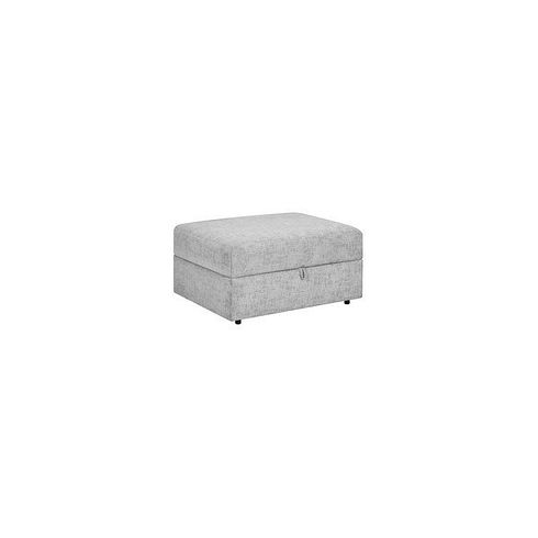Malvern Storage Footstool in Silver fabric