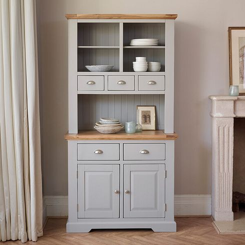 St Ives Natural Oak and Light Grey Painted Small Dresser