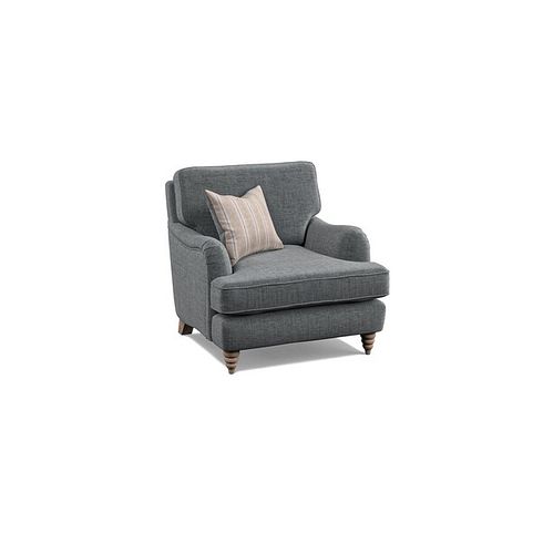 Stanmore Armchair in Grey Fabric with Cream Stripe Scatter