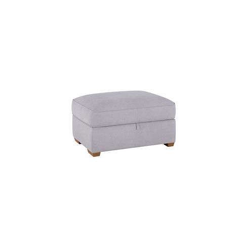 Texas Corner Chaise Large Storage Footstool in Silver fabric