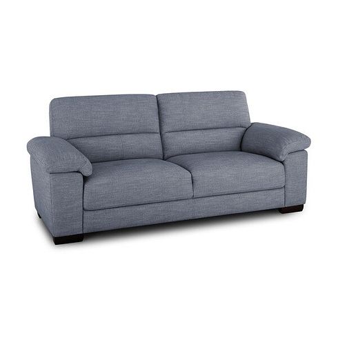 Turin 3 Seater Sofa in Piero Carolina Blue Fabric