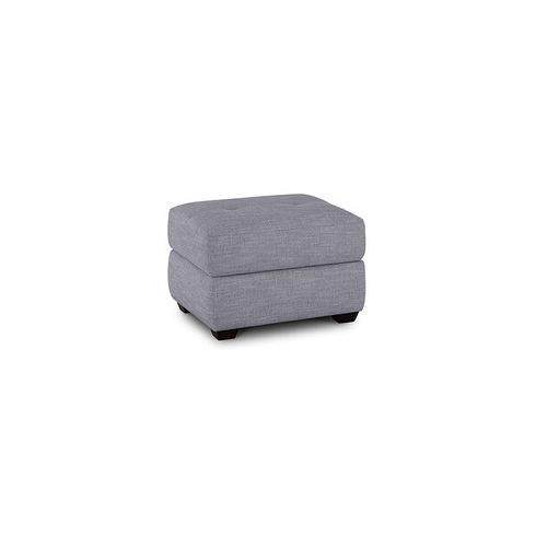 Turin Storage Footstool in Piero Silver Fabric