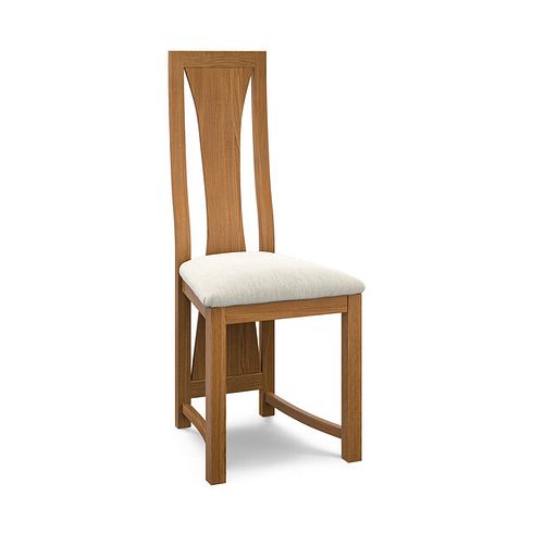 Waterfall Rustic Solid Oak Chair with Verona Cream Fabric Seat