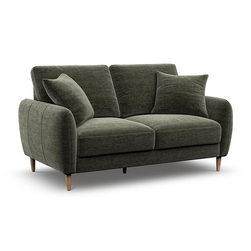 Zara 2 Seater Sofa in Canna Dark Green Fabric