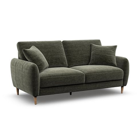Zara 3 Seater Sofa in Canna Dark Green Fabric